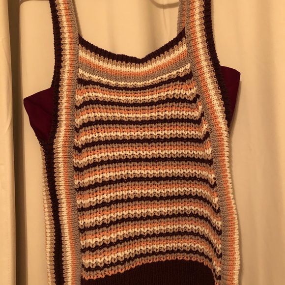 Wilfred Crochet Knit Tank Stripe Linen Blend - Picture 5 of 8